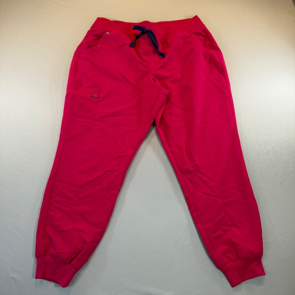 FIGS Zamora Jogger Scrub Pants Pink Women W18SW2005NP Large Petite Medical